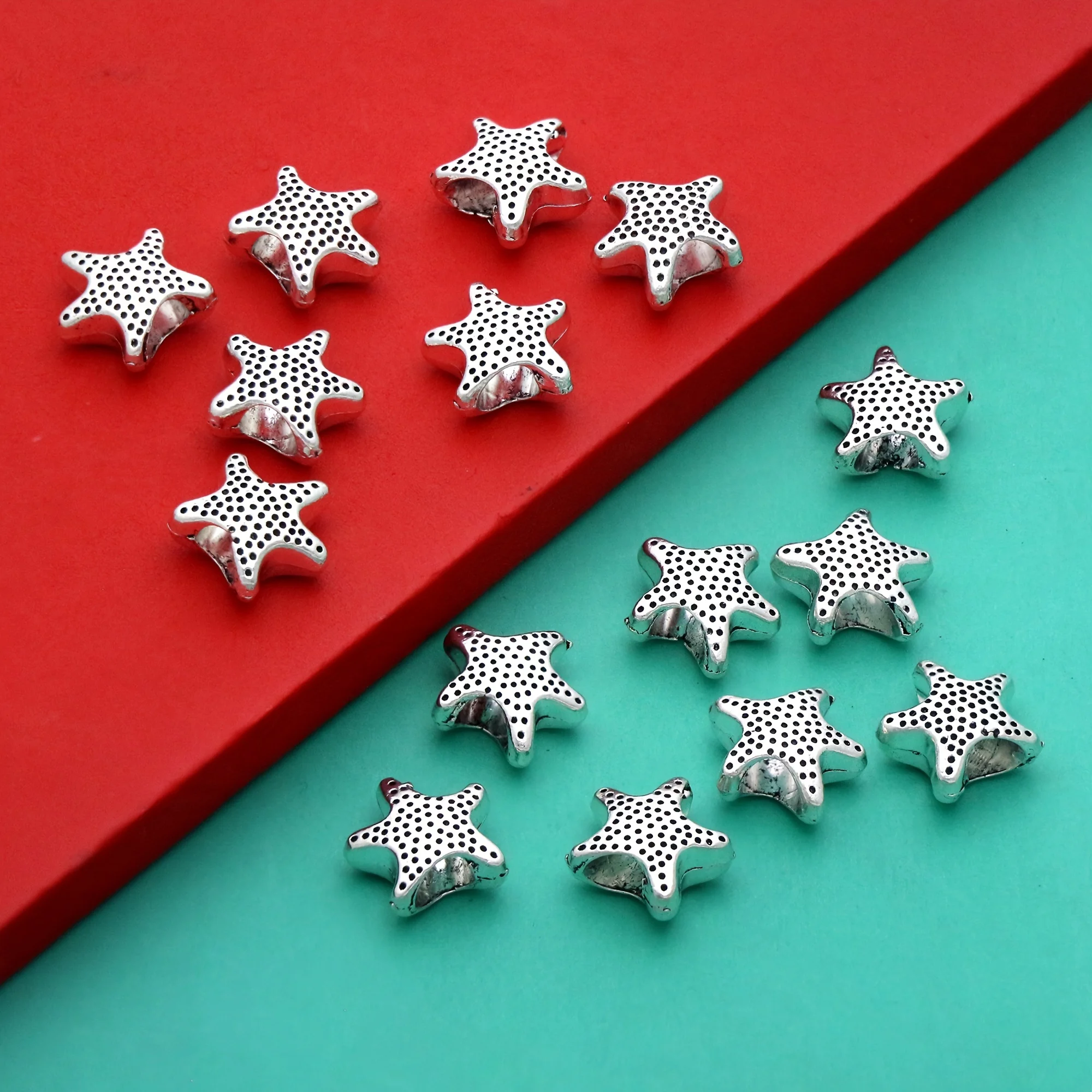 

15pcs 14X12mm Starfish European Beads Sea Star Large Hole Bead ewelry Making DIY L353