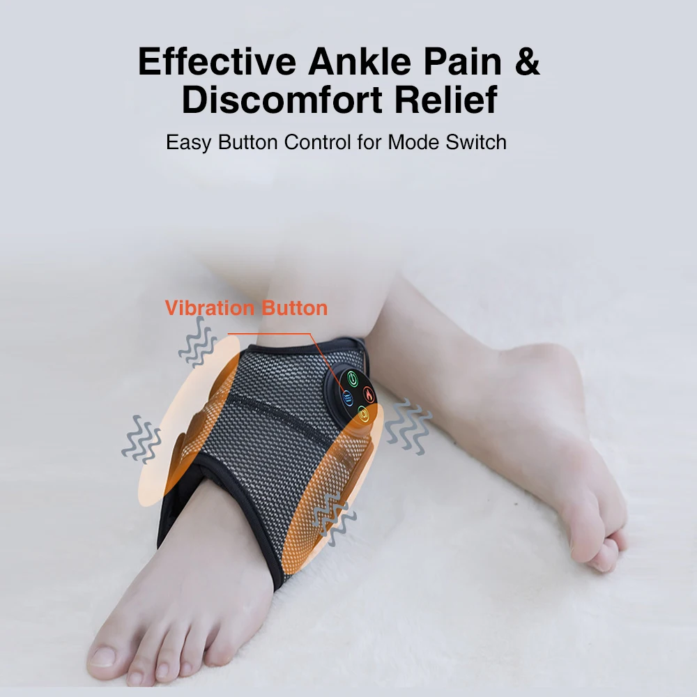 Electric Ankle Massager Smart Air Pressure Ankle Heating Pad Foot Vibrating Heating Brace For Relieving Achilles Tendonitis