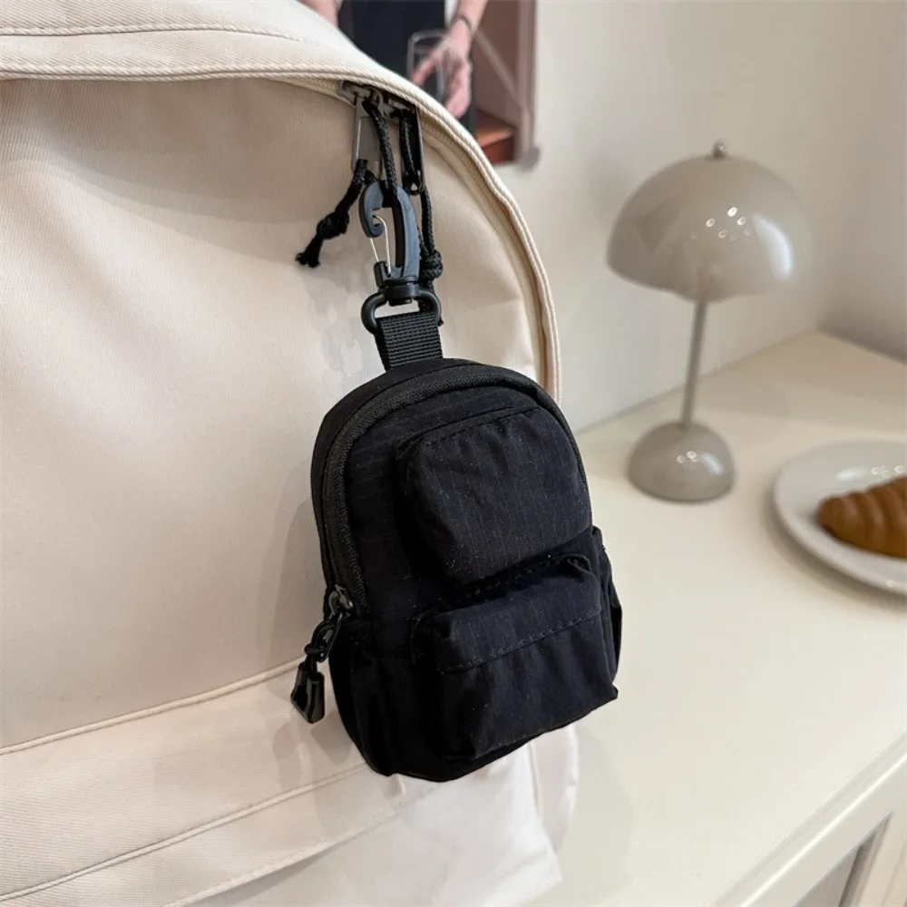 

Nylon Hanging Neck Coin Purse Korean Style Multifunction Lanyard Crossbody Bag Mini Wallet Earphone Storage Bag