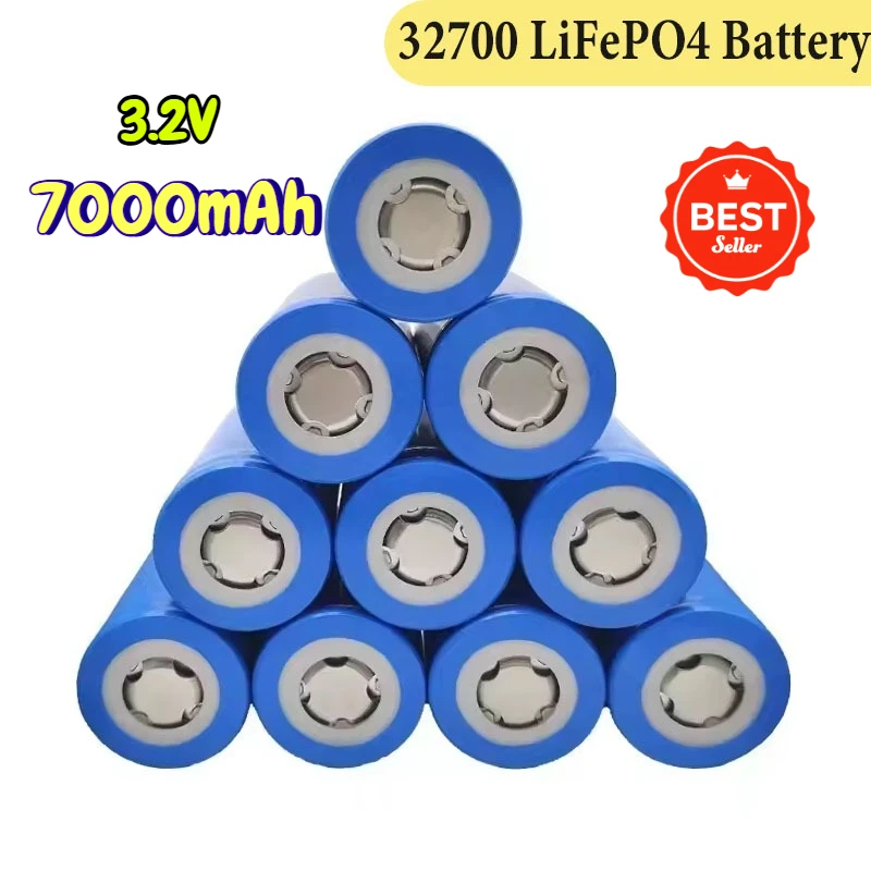 

Аккумулятор LiFePO4 32700 3.2В 7000мАч, 35А непрерывной разрядки, максимальный 55А, высокомощный, реальная емкость 3.2В