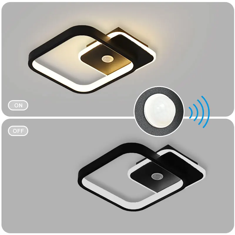 Indoor PIR Motion Human Sensor LED Ceiling Lights for Foyer Corridor Nordic Induction LED Ceiling Lamps Decor for Bedroom Stairs