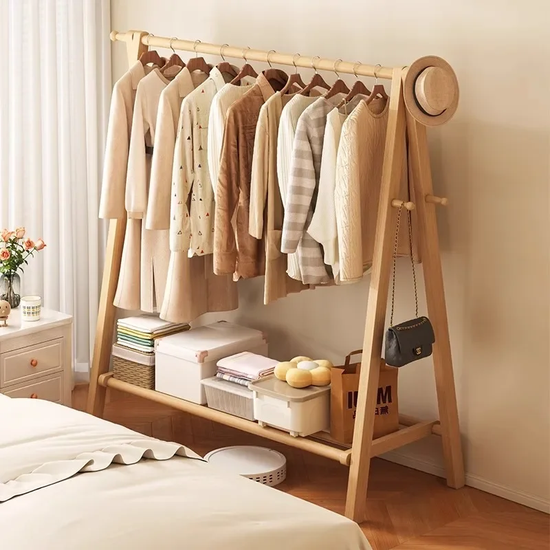 

Крытая напольная вешалка из массива дерева, домашняя подвесная вешалка для одежды, простая вешалка для одежды