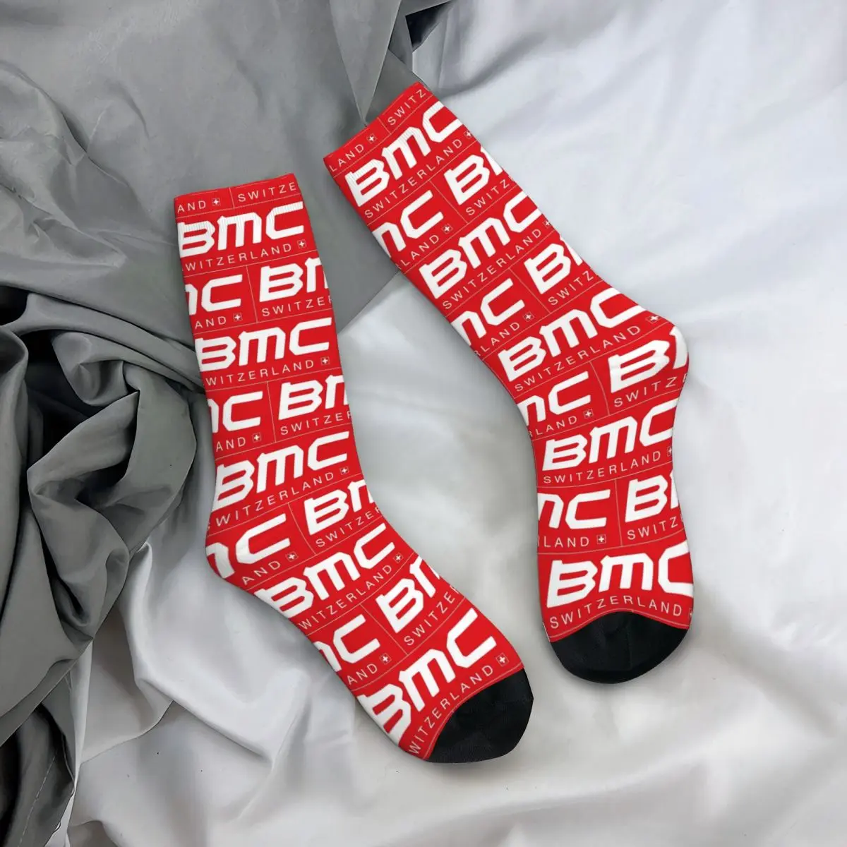 Kaus kaki dewasa pria, stoking Logo BMC, kaus kaki trendi musim dingin lembut bersirkulasi kaus kaki memanjat anti licin