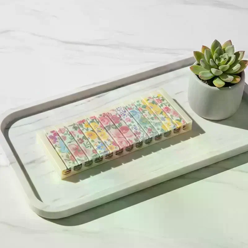 

Nail Foil Storage Box 10 Grids Plastic Transfer Paper Organizer Transparent Color Foil Roll Holder Dustproof Manicure Supplies