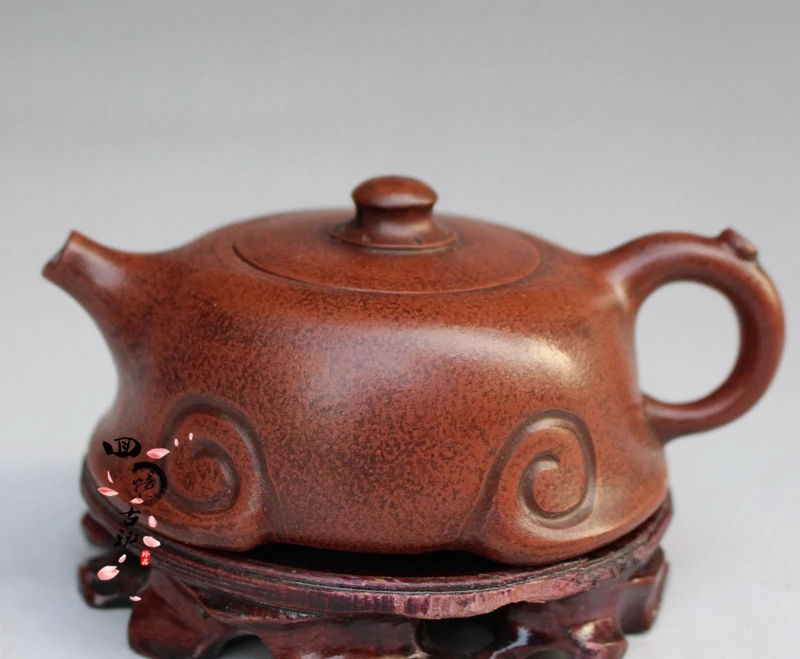 

Taiwan return old purple clay pot, famous genuine Gu Jingzhou early handmade, antique collection Ruyi pot