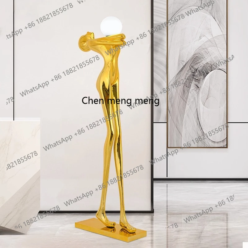 

Abstract figure sculpture large ornament living room hotel lobby soft decoration light luxury