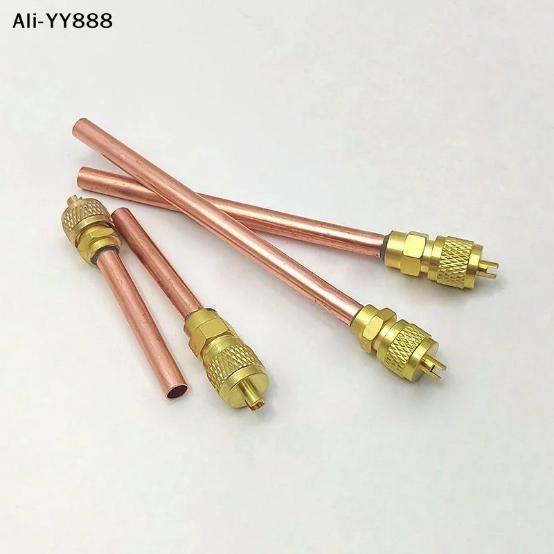【Ay】5Pcs/Set Air Conditioner Refrigeration Accessories Valves 3.4Mpa Copper Tube Filling Parts Home DIY Power Tool
