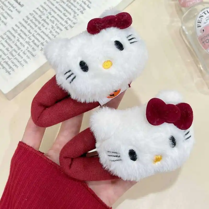 

Hello Kitty Hair Clip Children Cartoon Cute Broken Hair Plush Bangs Side Headpieces Student Gift Women Accessories