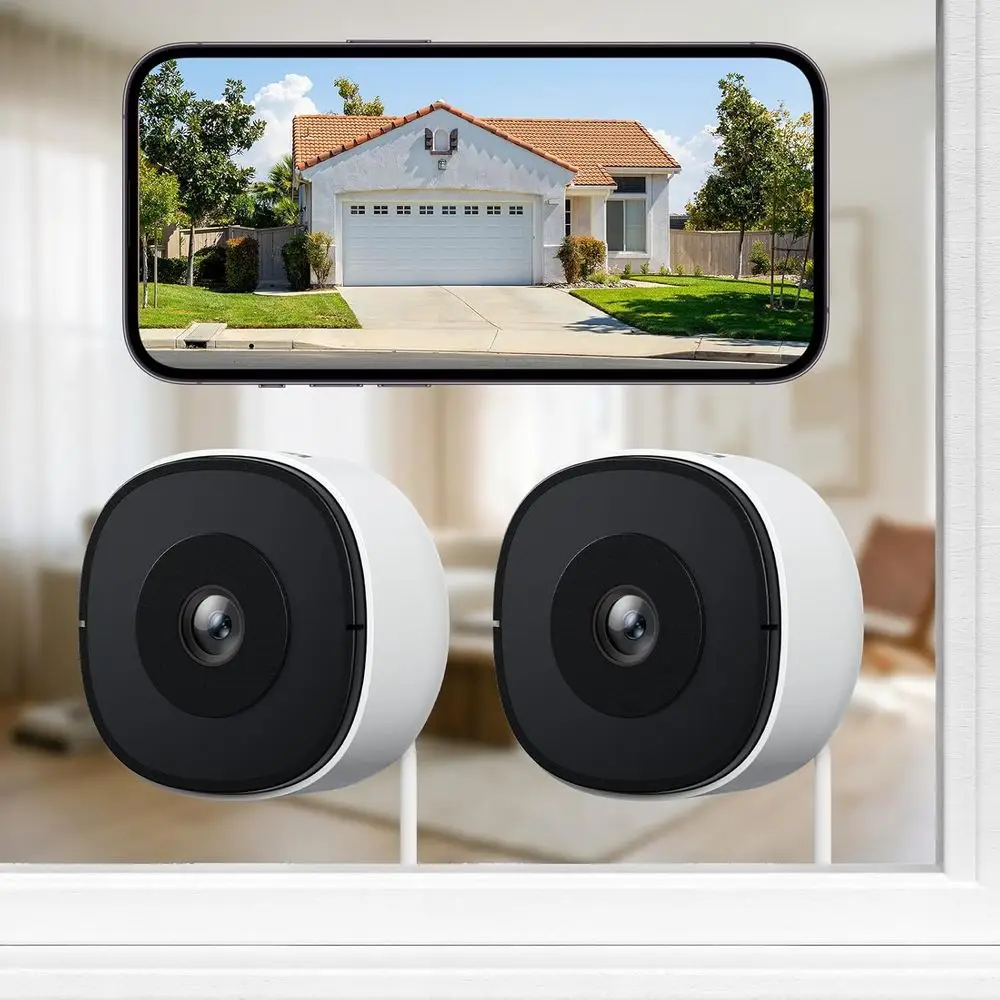 2-Pack 2.4Ghz/5Ghz Dual Band Dome Cameras for Home Security, Indoor/Outdoor Use, Color Night Vision, Human Detection, 24/7 Recor