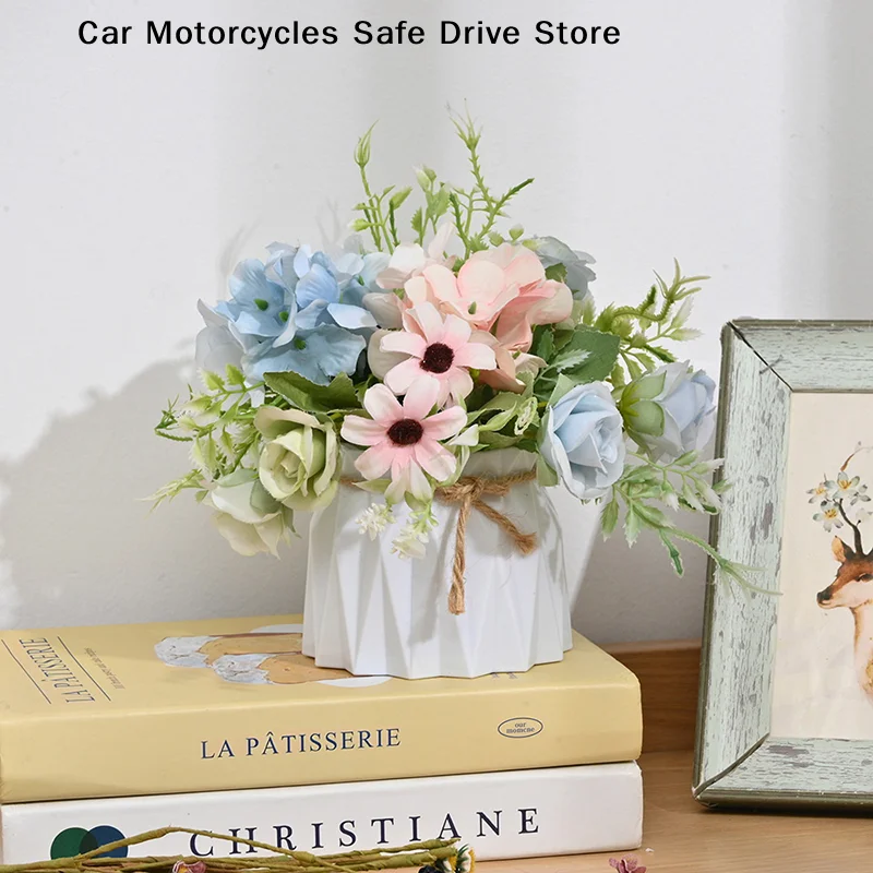 Modern Plastic Vases Home Decoration Anti-ceramic Vases Imitation Rattan Flower Vase European Style Wedding Decorations Basket