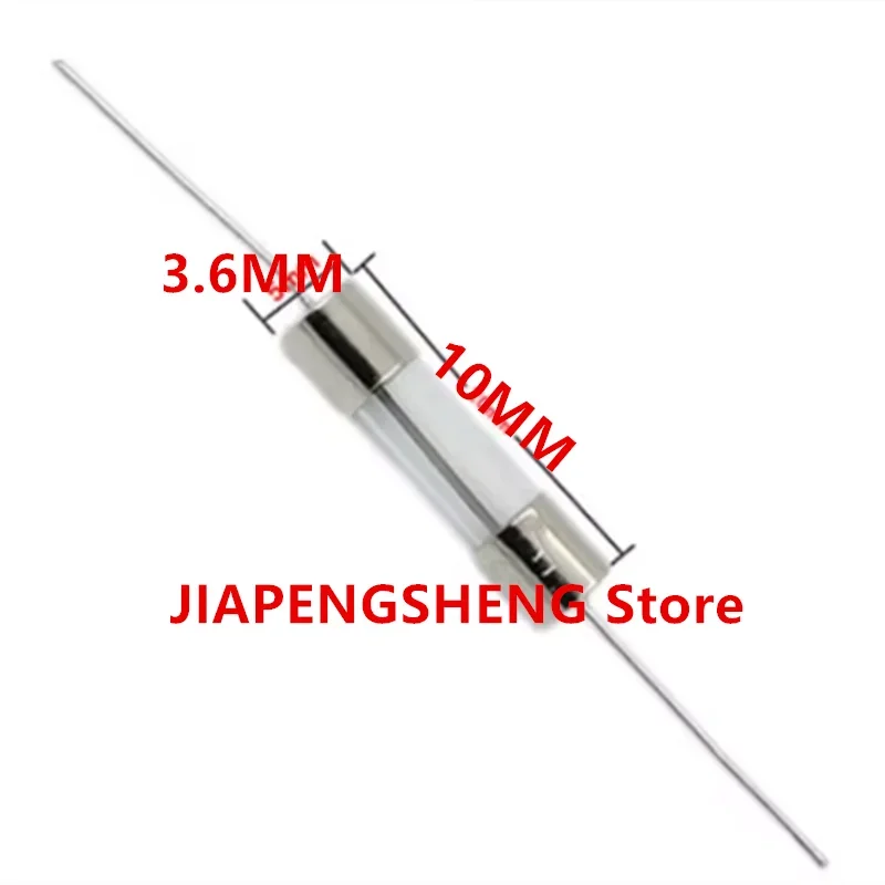 200PCS 3.6*10MM 5*20MM glass fuses/tubes with pins for slow tripping 1A, 0.5A, 2A, 3.15A, 4A, 5A, 6.3A, 8A, 10A, 15A