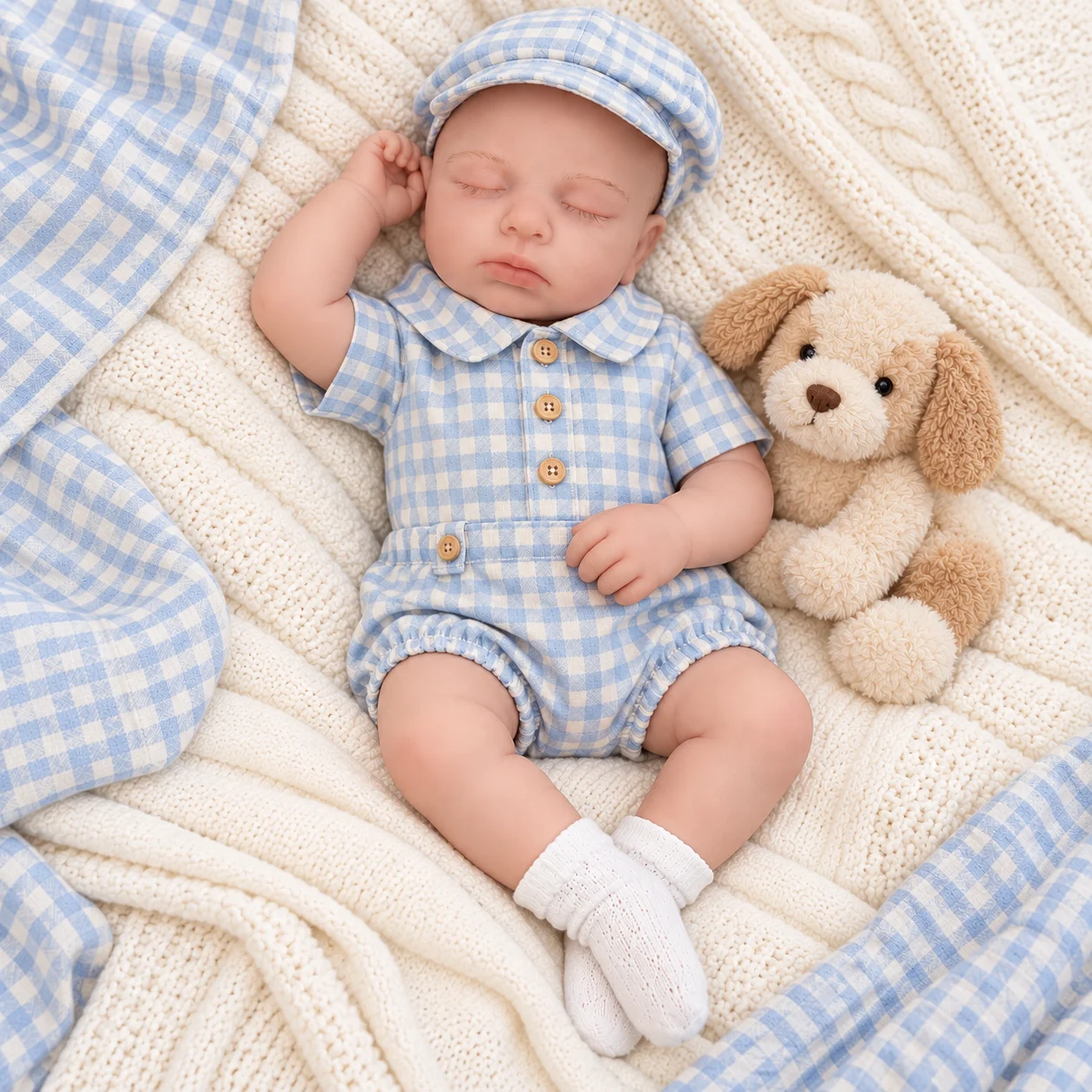 50cm Full Body Silicone Reborn Baby Boy Doll Bald Realistic Newborn Doll Soft Weighted Silicone Baby Doll for Collectors & Gifts