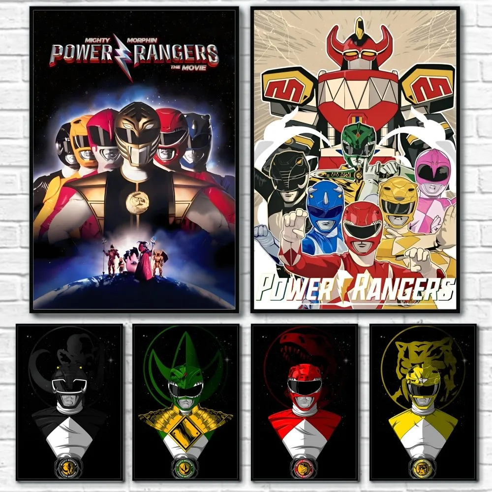 Japan Anime P-PowerS-COOL R-Ranger Poster Sticky Wall Art Printing Waterproof Home Living Bed Room Bar Aesthetic Decor