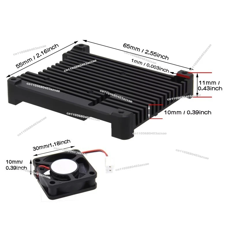 For 4B Raspberry Pi 4B Vest Aluminum Radiator Heatsink with Cooling Fan To Send Copper Columns