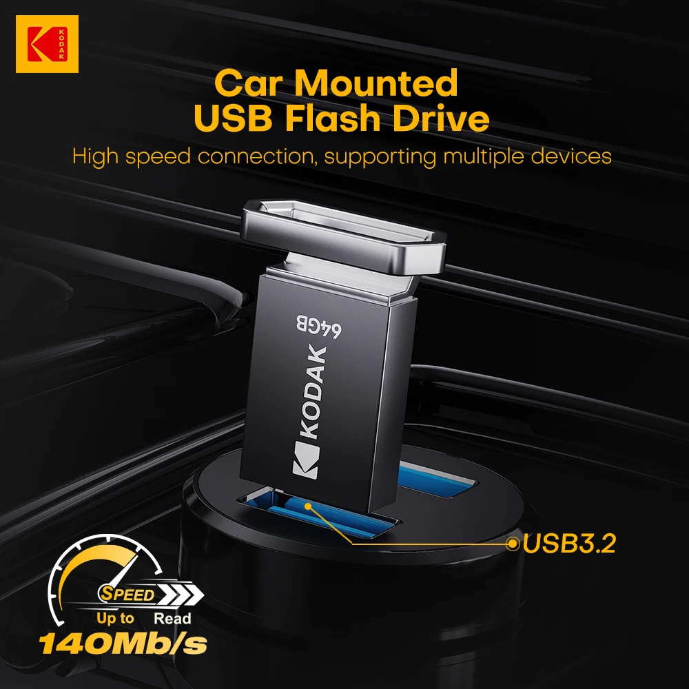 

Флэш-накопитель KODAK USB3.2 K113, металлический флэш-накопитель 128 ГБ, 64 ГБ, 32 ГБ, мини-ключ памяти, USB для ПК, автомобиля, ноутбука, настольного компьютера