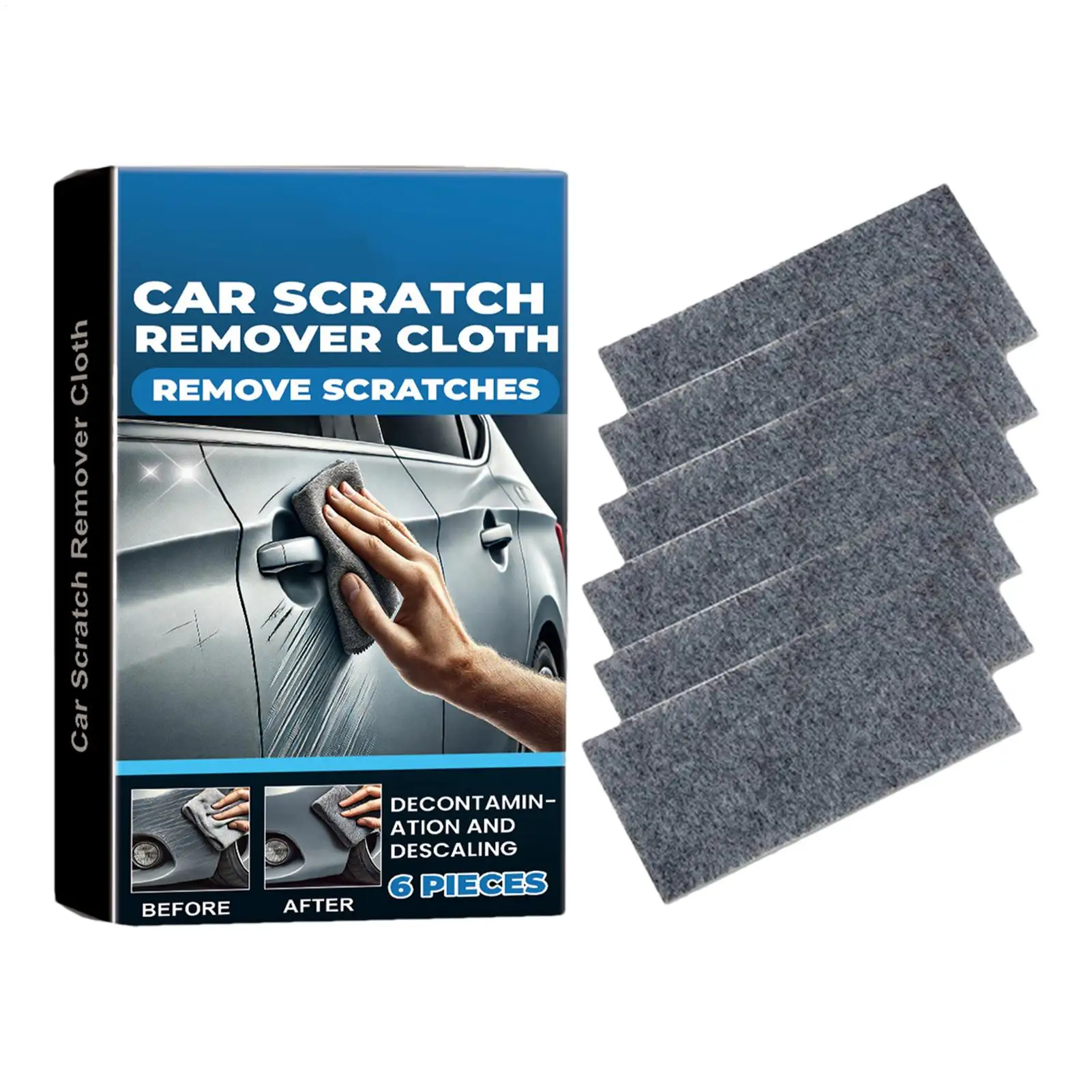 NanosparkleCloth For Car Scratches 6Pcs Nano Car Scratch Remover Reusable Nanosparkle Cloth Restores Color Auto Scratch Remover