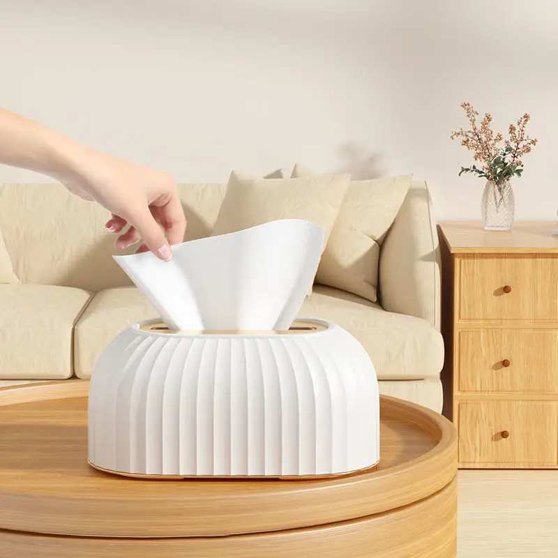 High-aesthetic Home Use Drawer-style Tissue Box Storage Light Luxury Style Living Room Desktop Advanced Spring Type Tissue Box
