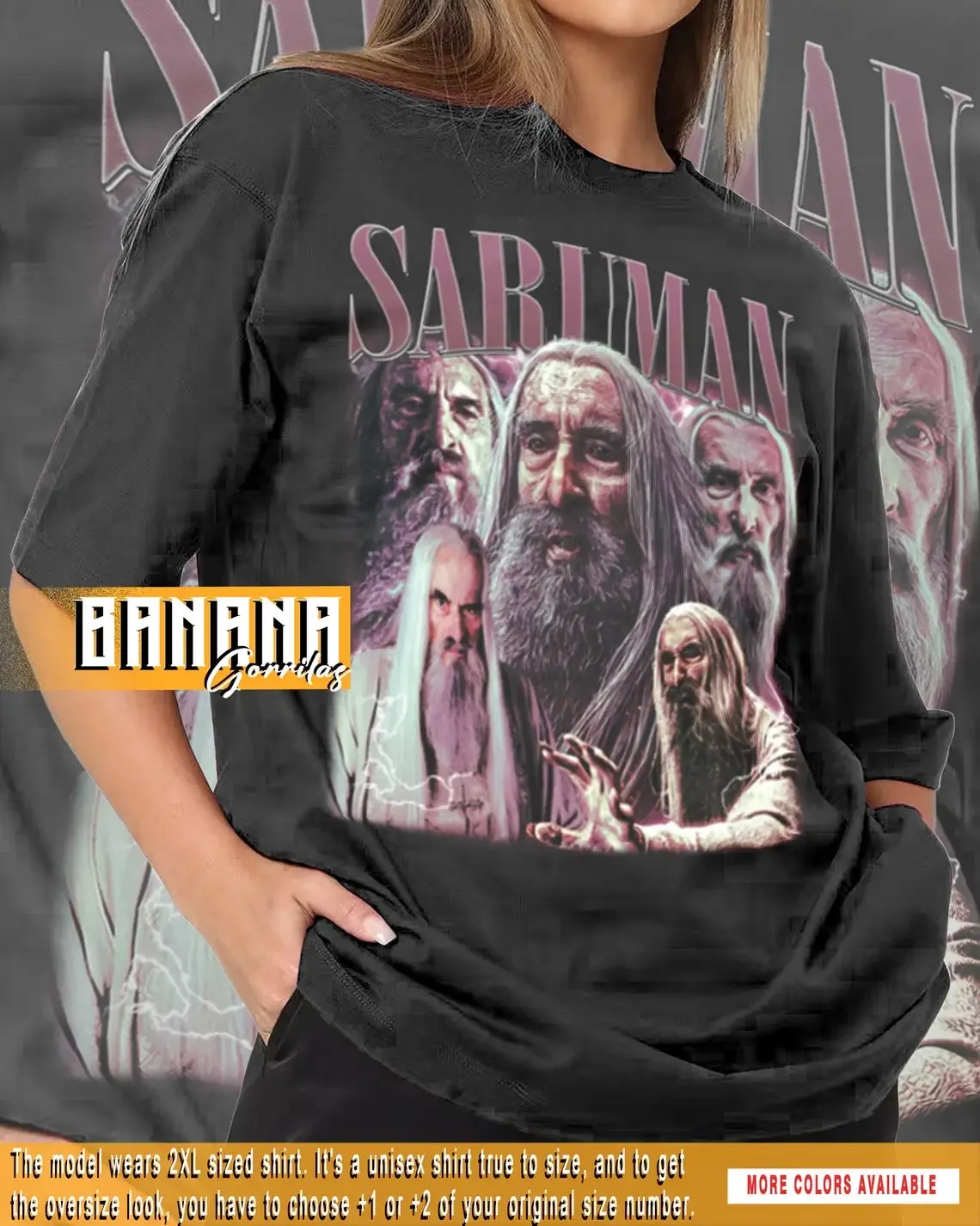 Limited Saruman Shirt Geschenk Grafik T-Shirt Horror Christopher Lleee T-Shirt Vintage 90er Jahre Aragorn T-Shirt Unisex Film DG10