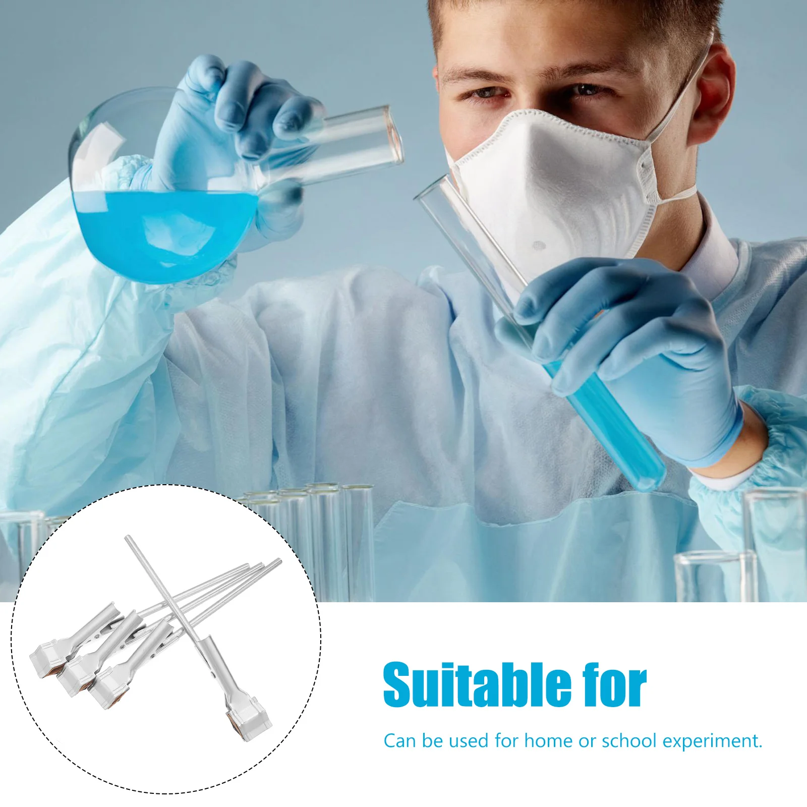 

4Pcs Test Tube Holder Lab Clamp Support Clamp High Temperature Resistant Beaker Holder for Chemistry