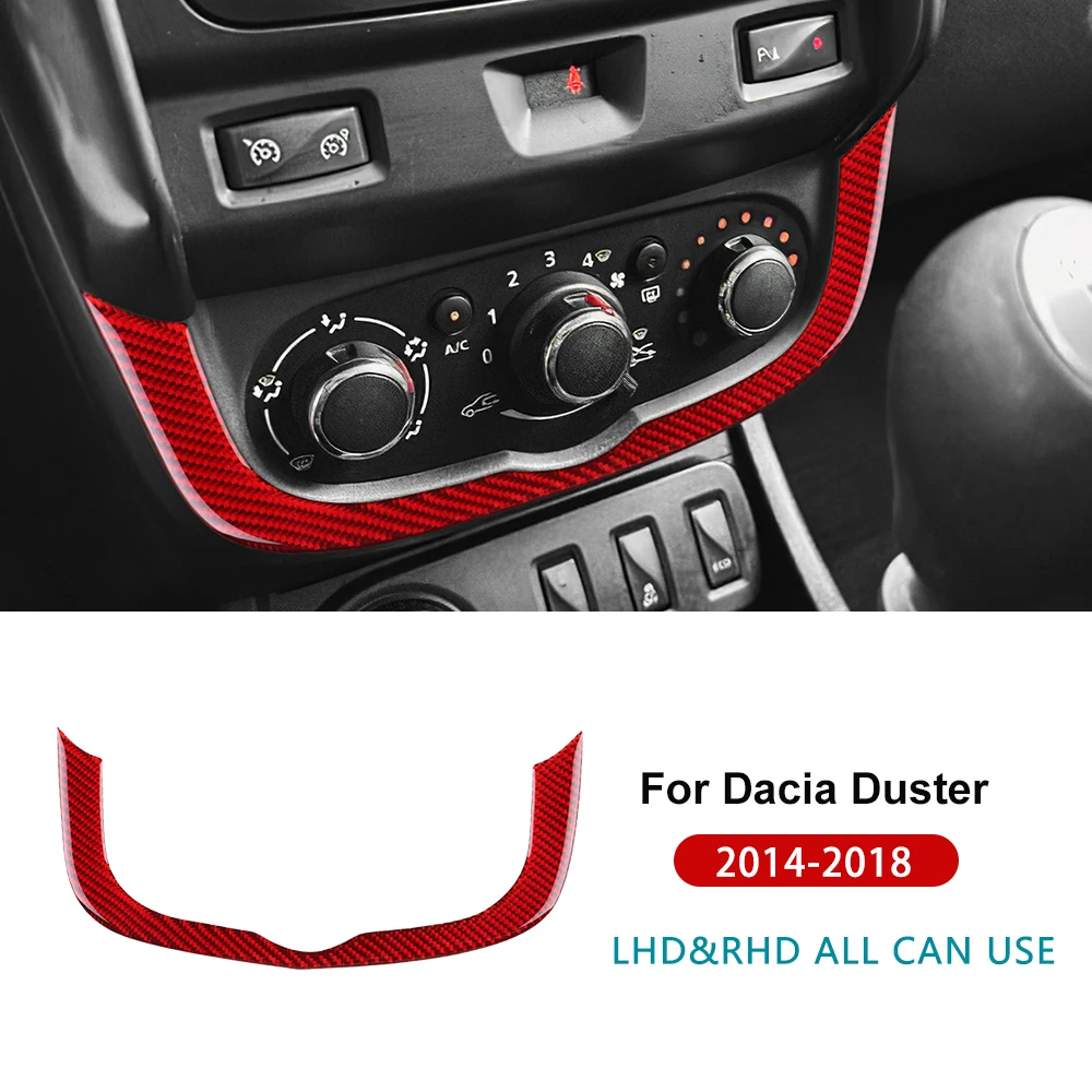 

For Dacia Duster 2014 2015 2016 2017 2018 Real Soft Carbon Fiber Sticker LHD RHD Car Central Control AC Frame Interior Trim