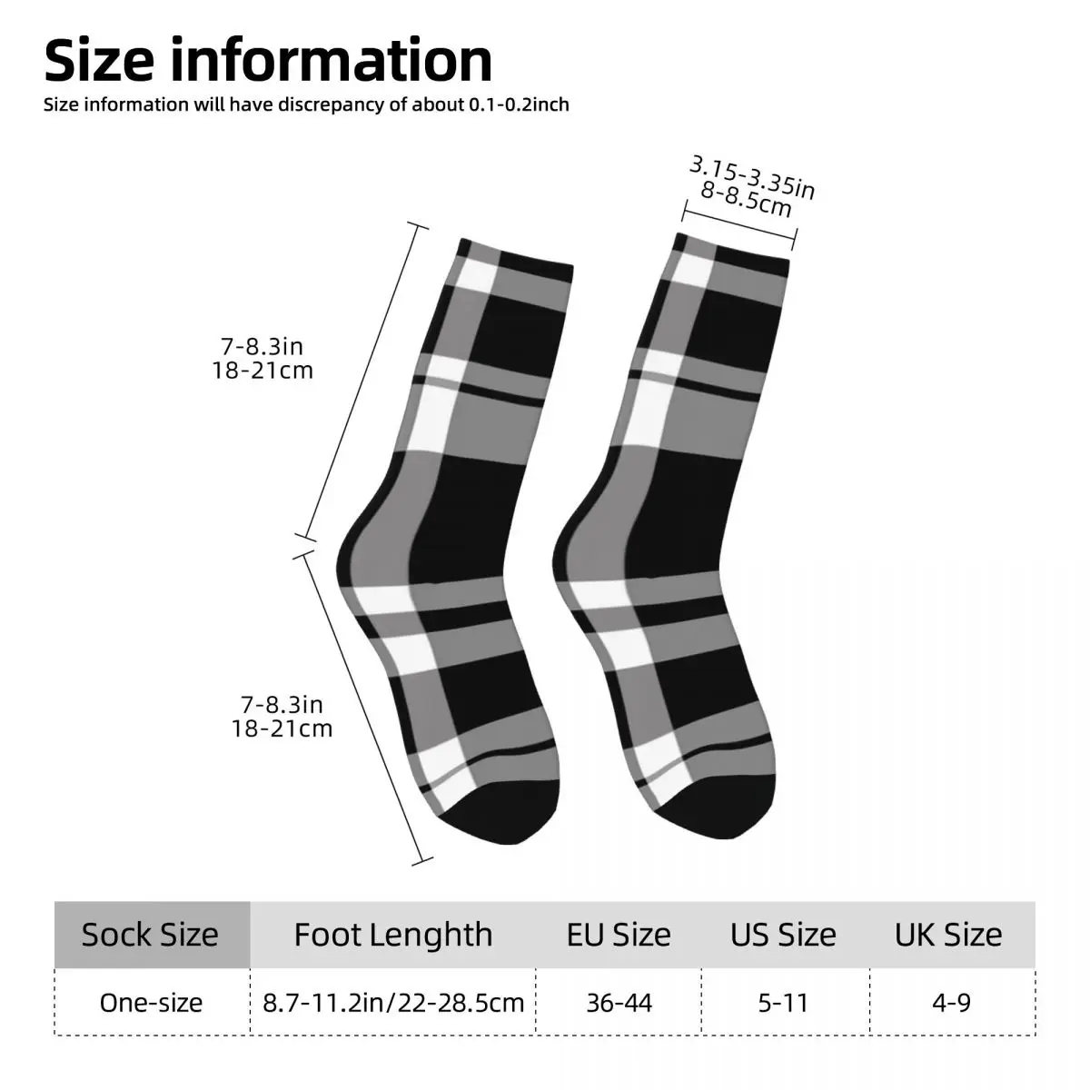 GTi Tartan Socks Harajuku High Quality Stockings All Season Long Socks Accessories for Unisex Gifts