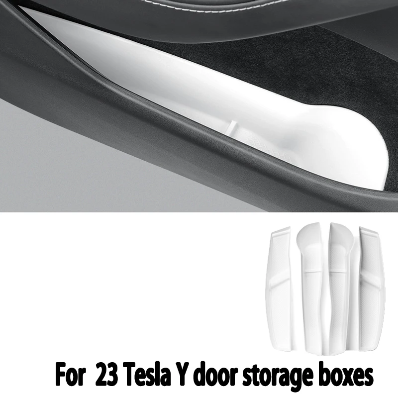 Suitable for 23 models of Tesla Y door storage box, door slot storage organizer, car interior modification accessories