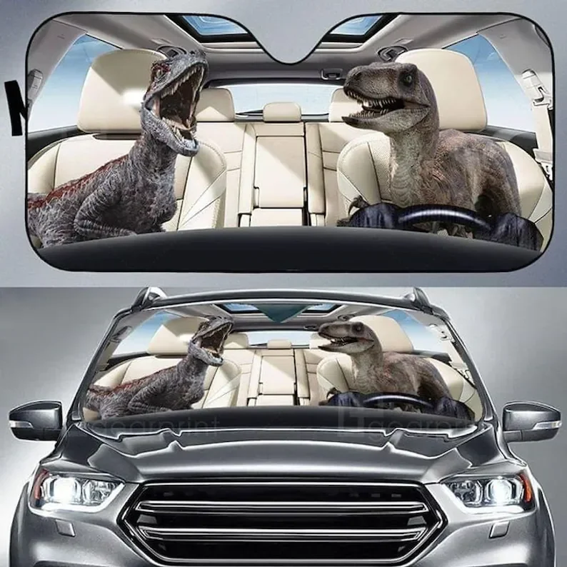 Dinosaur Car Sunshade Couple Car Sunshade Driving Car Sunshade, Dinosaur Lover Sunshade Halloween  Sunsha