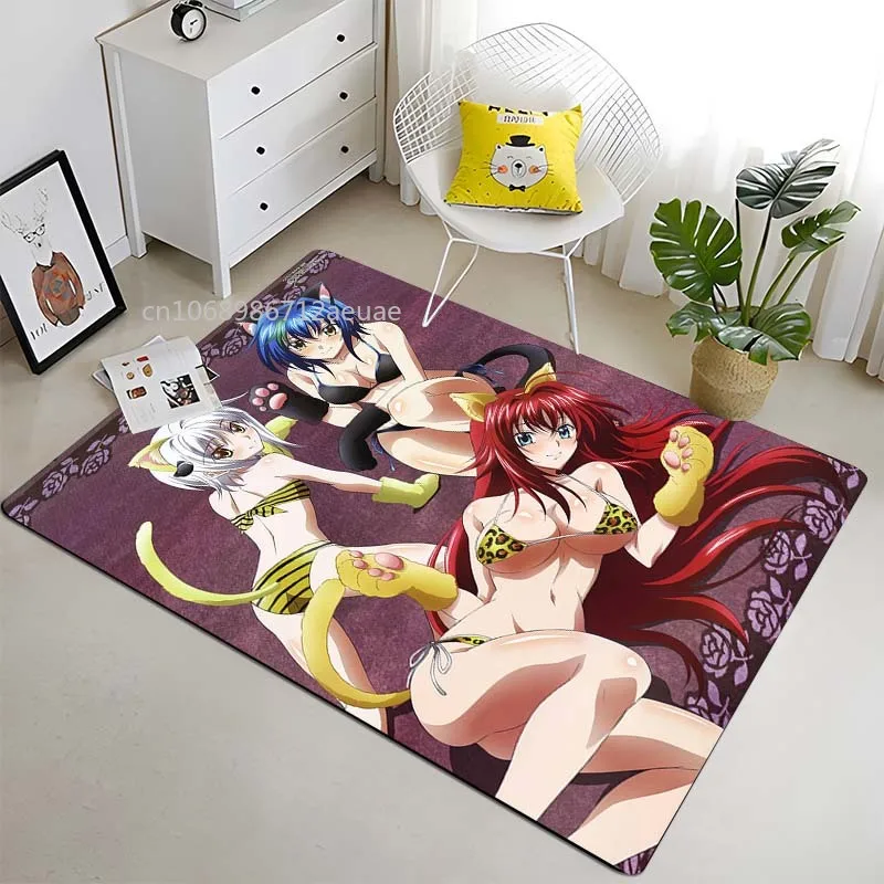 

High School DxD Anime 3D Carpets Cartoon Sexy Girl Printed Mat Living Room Bedroom Decorate Area Soft Carpet Kids Room Rug