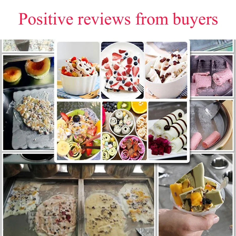 

Stir-Fried Rolled Ice Cream Fried Yogurt Fruit Smoothie Machine Freezer Tabletop Fried Ice Cream Roll Machine Commercial