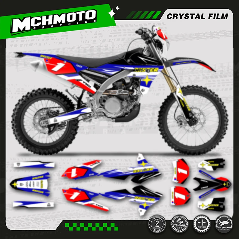 

MCHMFG мотоциклетная графическая наклейка, комплект наклеек для YAMAHA 2015 2016 2017 2018 YZF450X 2016 2017 2018 WRF450, номер, имя на заказ