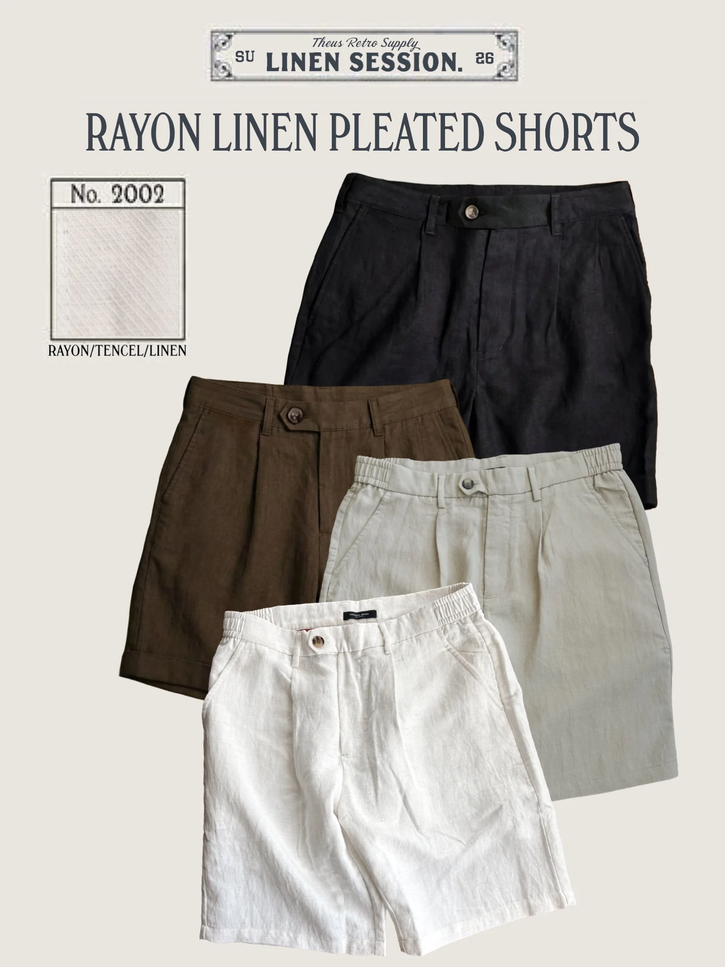 LinenSession  Linen Shorts Cool Feeling Soft Five-Point Pants Extended Loop Buckle Loose Fit Summer Mens Shorts