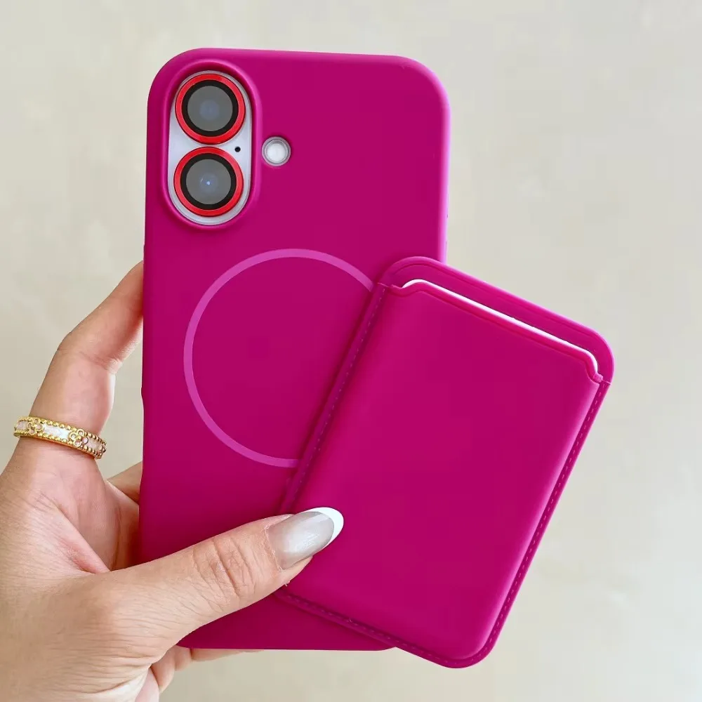 

Чехол для iPhone 17 Pro Max с магнитной картой, кошелек, защита объектива, совместимый с iPhone 16, 15, 14, 13, 12, 11