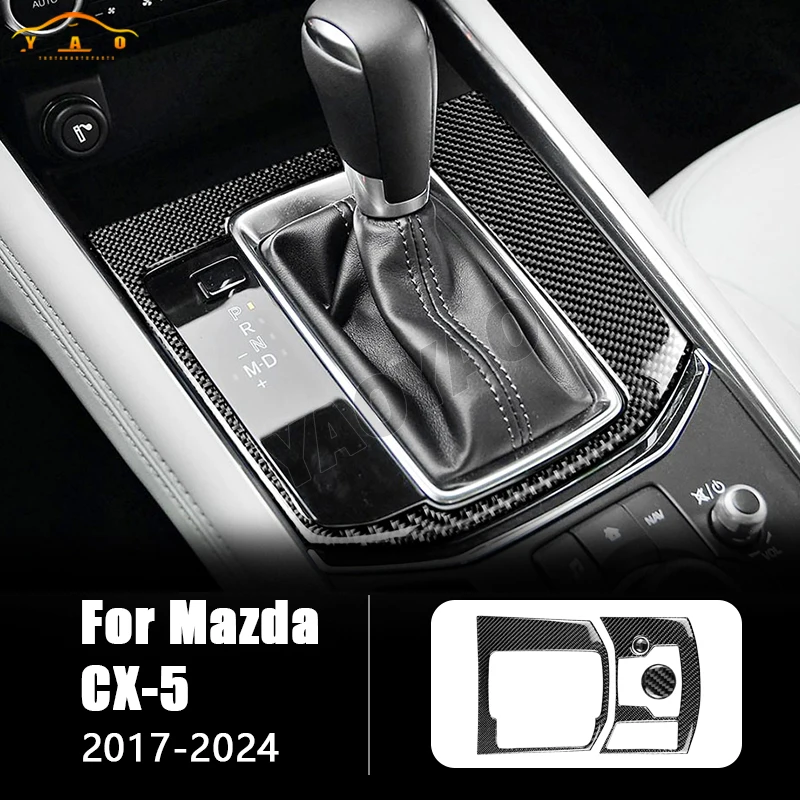 

Carbon Fiber For Mazda CX5 2017-2024 Center Console Gear Panel Decal Protective Sticker Car Interior Accessories