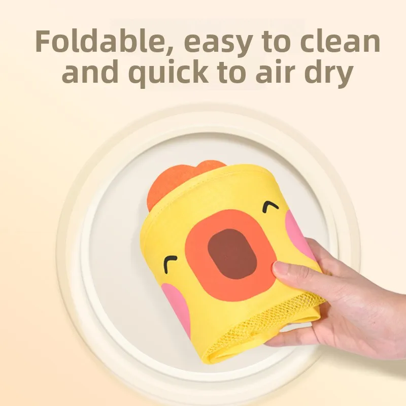 ของเล่นอาบน้ำในห้องน้ำ ถุงเก็บของเด็ก ลายการ์ตูน เป็ดเหลือง อุปกรณ์อาบน้ำ ตัวกรองน้ำ