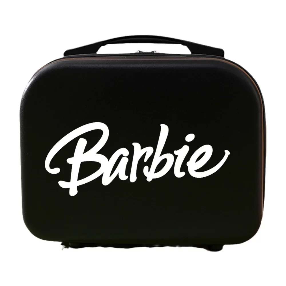 Barbie Travel Female Mini Hand-held Small Suitcase Cosmetic Suitcase Light Boarding Suitcase Anime Kawaii Storage Bag Handbag