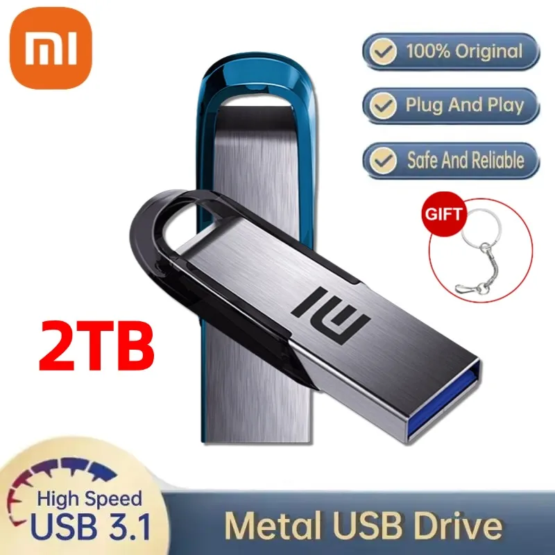 XIAOMI 2TB USB 1TB Metal USB 3,1 Pen Drive Key 128GB 512GB tipo C alta velocidad portátil Mini Flash Drive Memory Stick impermeable