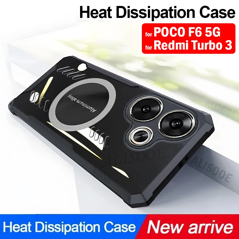 HD Transparent Capa for POCO F6 5G Redmi Turbo 3 Case Heat Dissipation Protection Cover for Xiaomi Redmi Turbo3 Funda