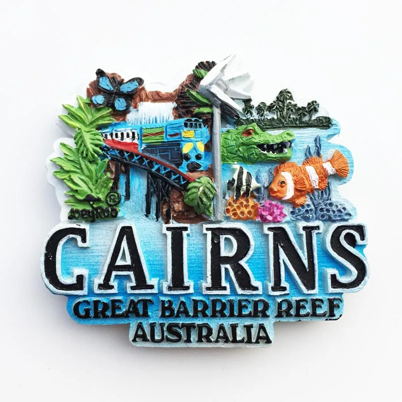 Australian Cairns Great Barrier Reef Fridge Magnet Gift Resin Decoration Message Sticker Tourist Souvenir