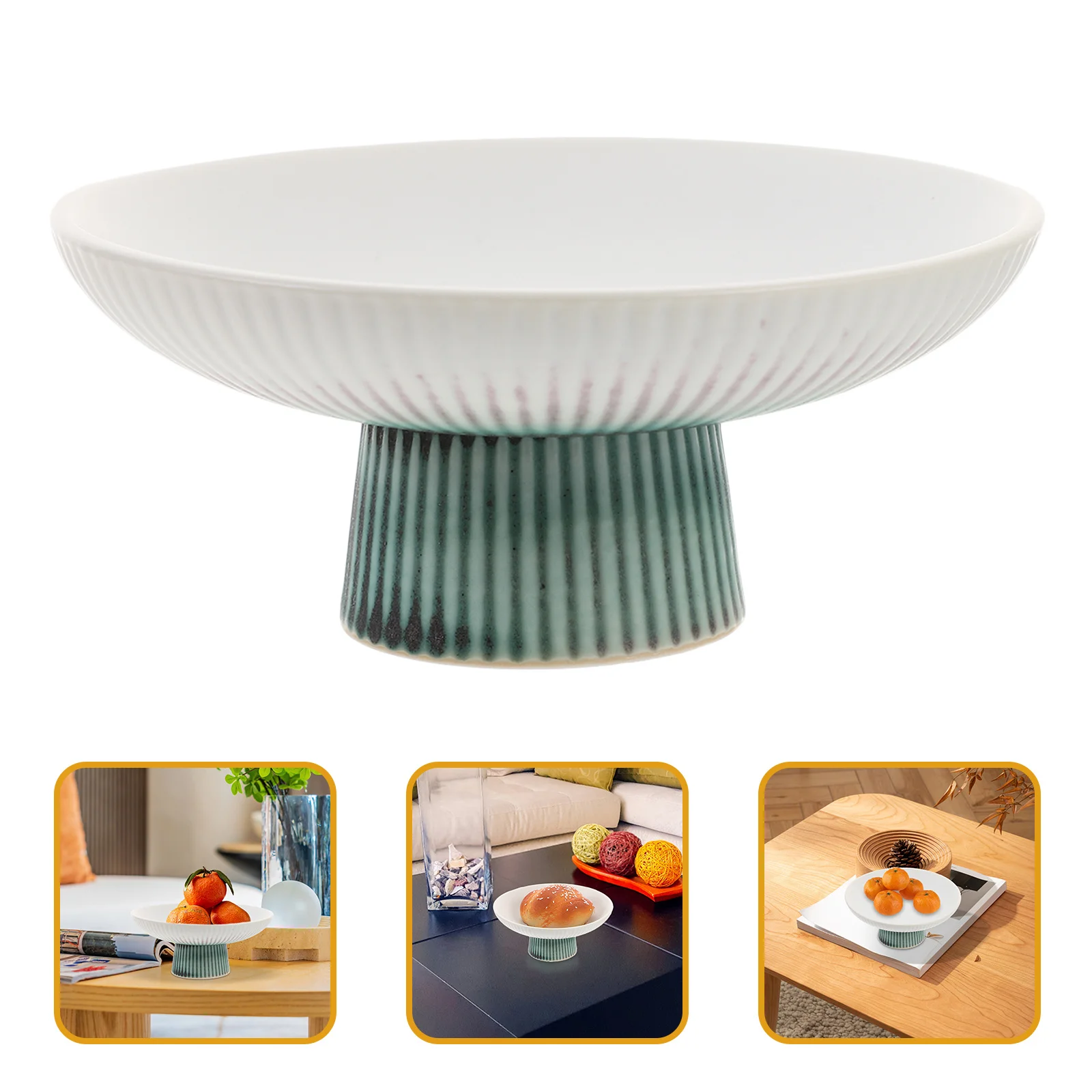 

Elegant Footed Fruit Bowl Ceramic Food Tray Versatile Use for Fruits Desserts Snacks Party Home Decoration Ceramic Food Bowl
