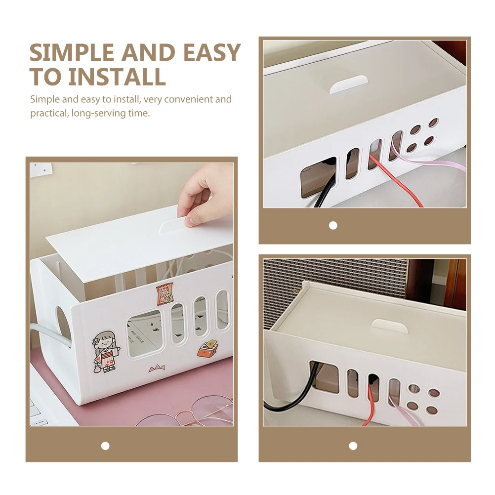 

Cable Management Box Plastic Durable Wiring Board Protector for Bathroom Kitchen Living Room Cable Storage Organizer