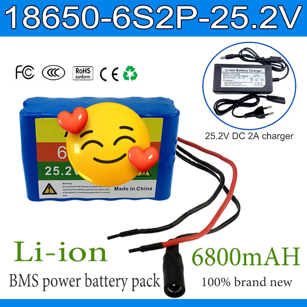 

25.2V 6S2P 6800mAh Rechargeable Li-ion Battery Pack, Suitable for Power Supply of Electric Toys, Electronic Products etc