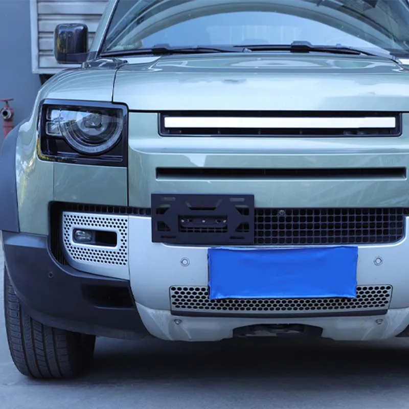Car Front License Plate Frame Bracket Holder For Land Rover Defender 90 110 130 2020-2025 Aluminum Brackets Accessory