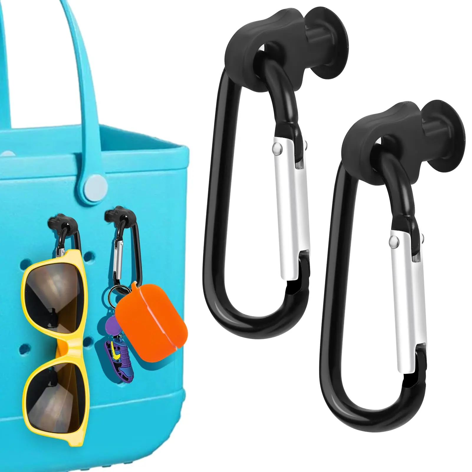 2 Piezas de Porta Llaves para Bolsos Bogg, Accesorios de Llavero para Bolsos Bogg Originales Extra Grandes, Llavero con Mosquetón para Bolsos de Playa