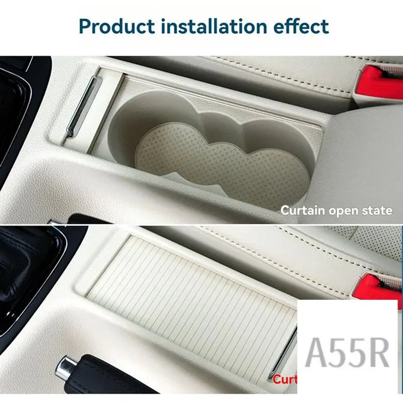 

5R-Interior Centre Console Roller Blind Shutter Drink Water Cup Holder Cover For Skoda Superb 2009-2015