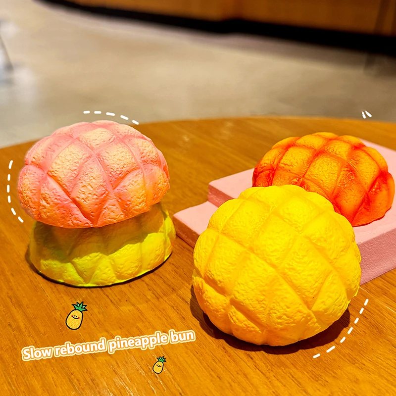 1PC Random Color Cute Slow Rising Squishy Bread Oversized Pineapple Bun Stress Relief Toy Prank Gift