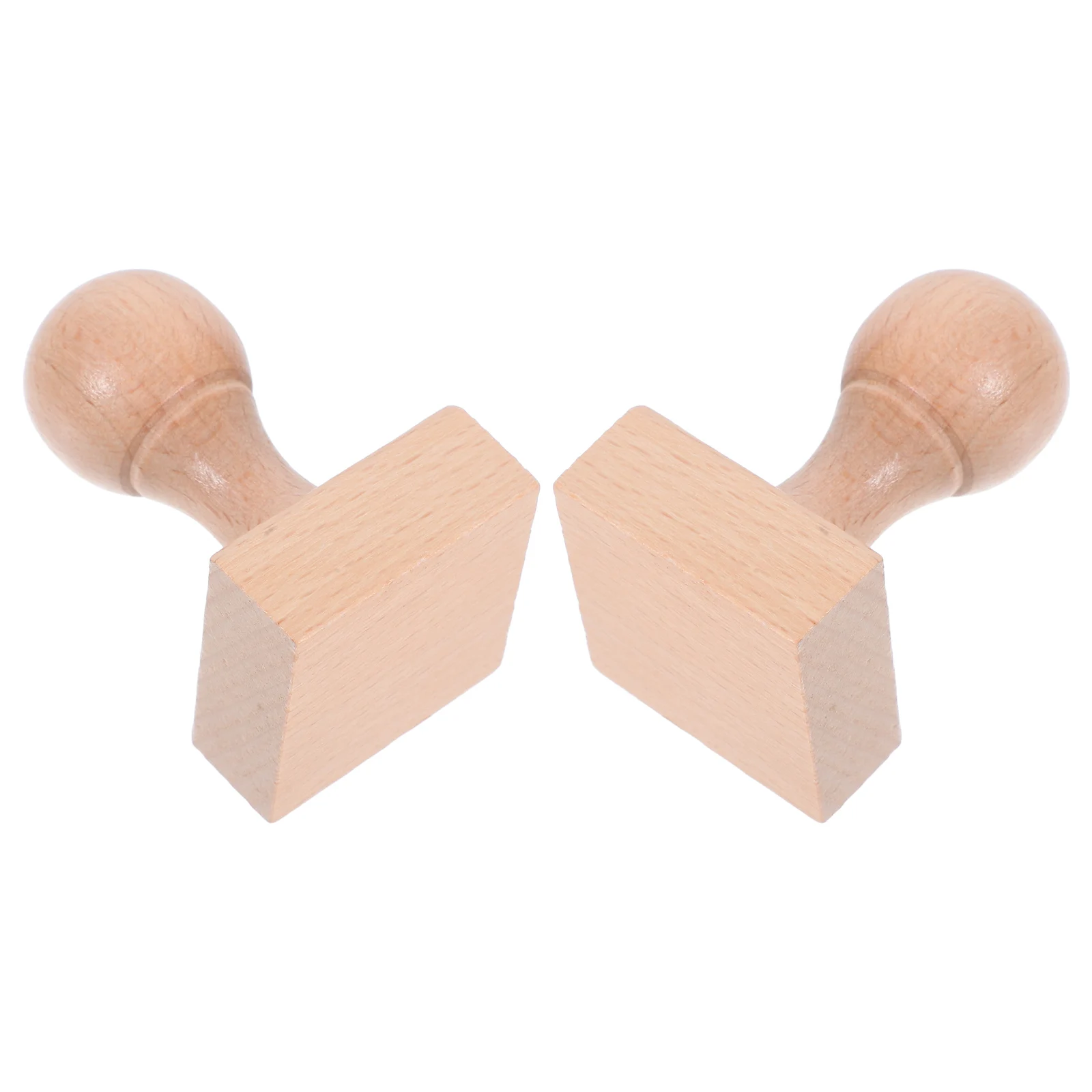 

2Pcs Diy Wooden Carving Stamper For Creative Rubber Stamp Craft Project With Handle Blank Seal Beech Wood Stamp Making Supplies