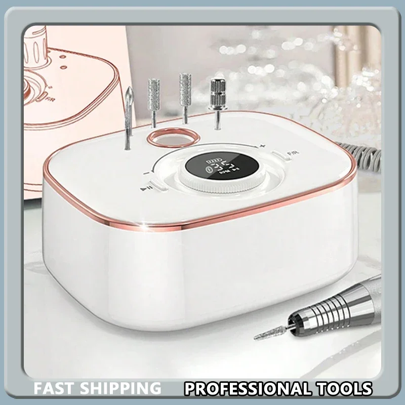 Set levigatrice elettrica per unghie 35000 giri/min Trapano per manicure a basso rumore con display a LED Strumenti e accessori per la cura delle unghie per uso professionale