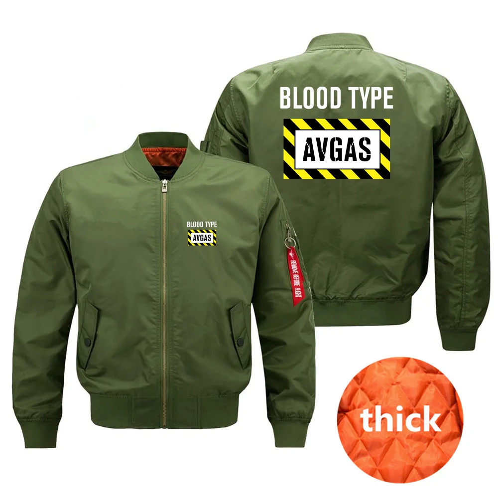 Chaqueta Bomber Ma1 para hombre, chaqueta militar de béisbol, piloto de aviación, Avgas, tipo sangre