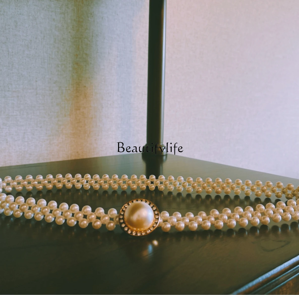 

Simple Elastic Pearl Buckle Belt