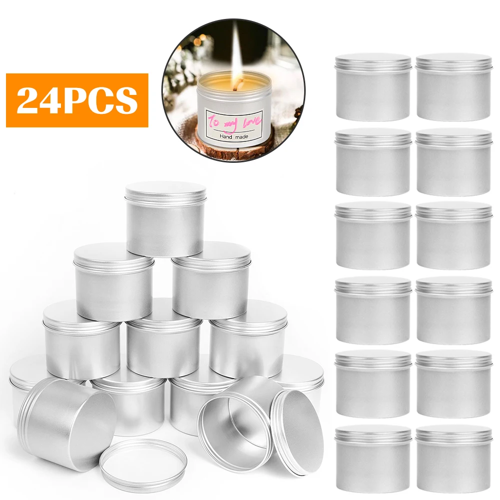 36pcs Candle Tin With Lids Aluminum 3.52oz Round Candle Containers Cosmetic Jars Used For DIY Storage, Candle Making Supplies